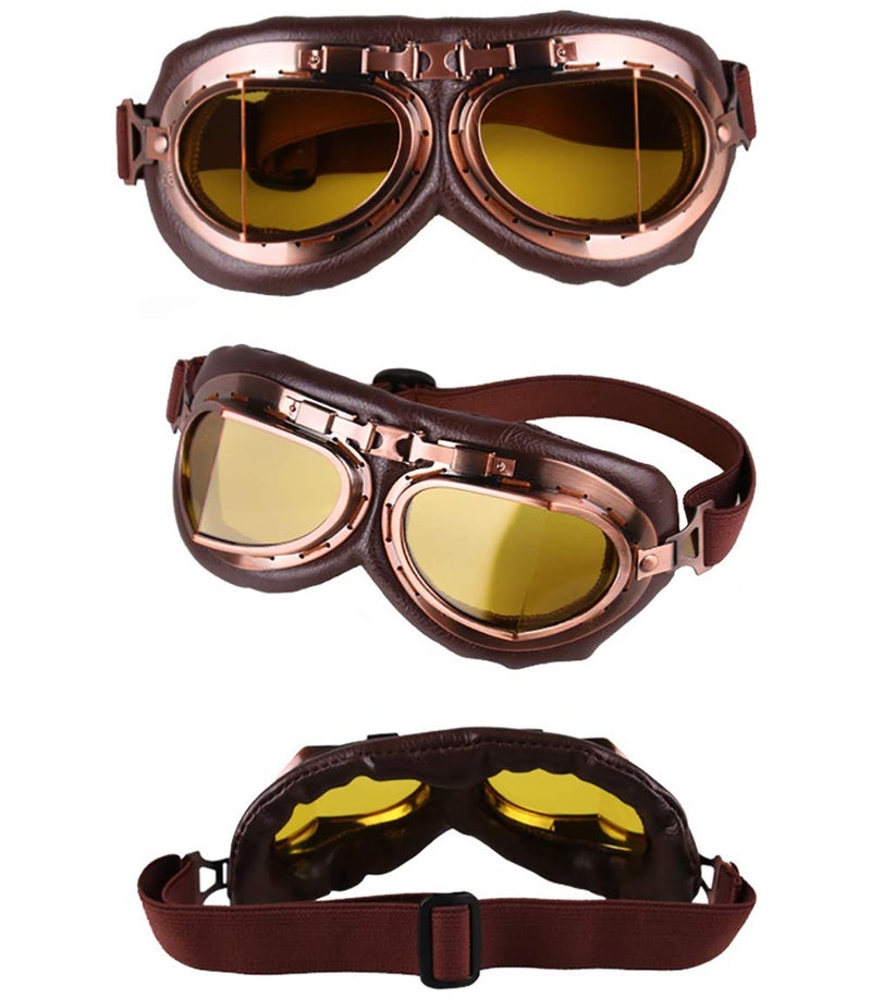 Peicees Vintage Helmet Goggles Motorcycle Goggles Bike Motorcross Pilot Goggle - Image 4